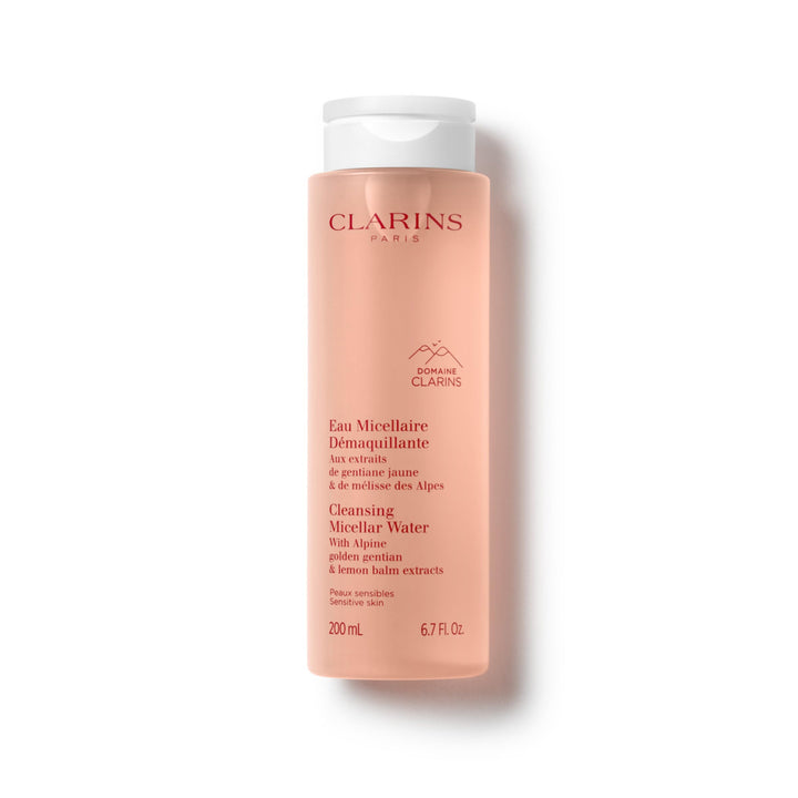 Clarins front bottle view showing sleek packaging and quick cleansing benefit