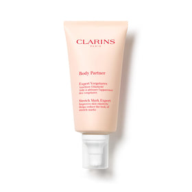 Clarins front packaging showing bottle and label benefits