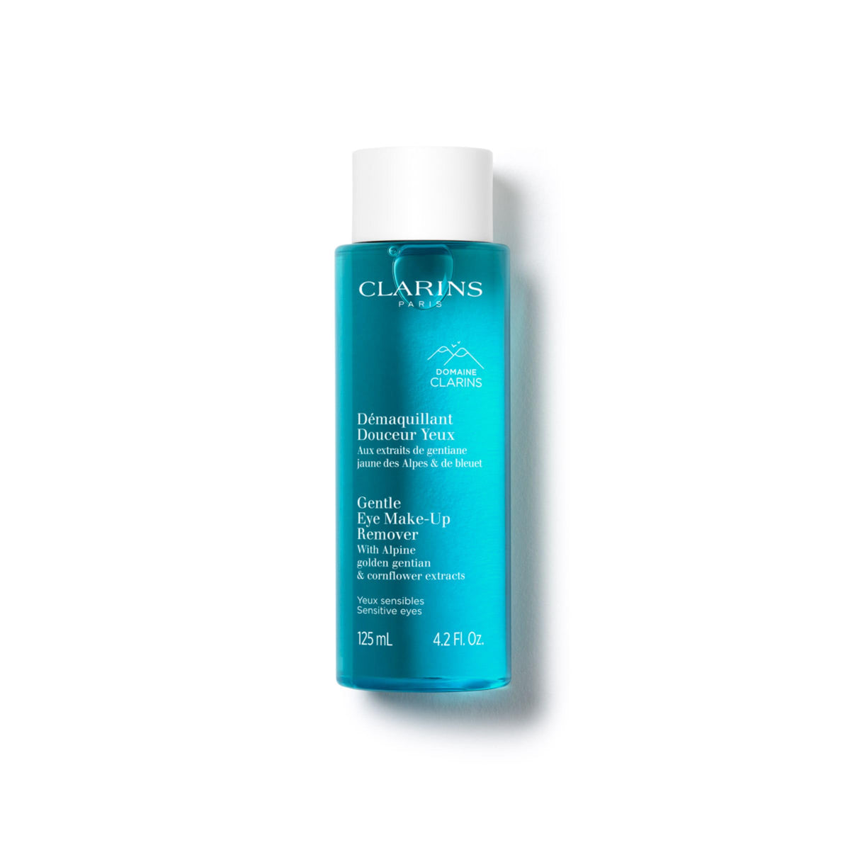Clarins front bottle view showing gentle eye remover and clean benefit