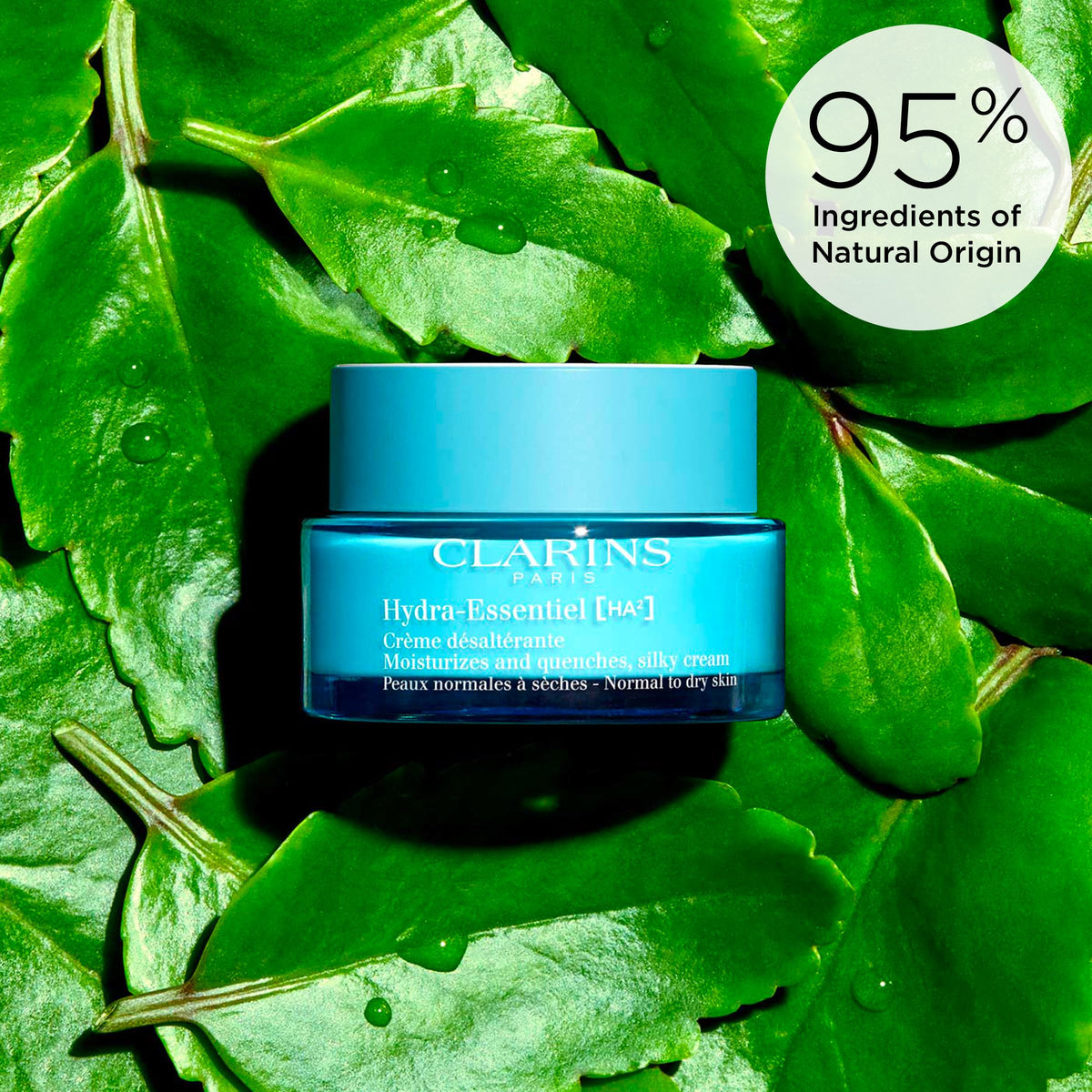 Clarins cream being applied to hand illustrating comfort and softening effect