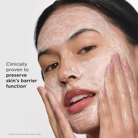 Clarins in use on face with gentle massage, suitable for soothing sensitive skin