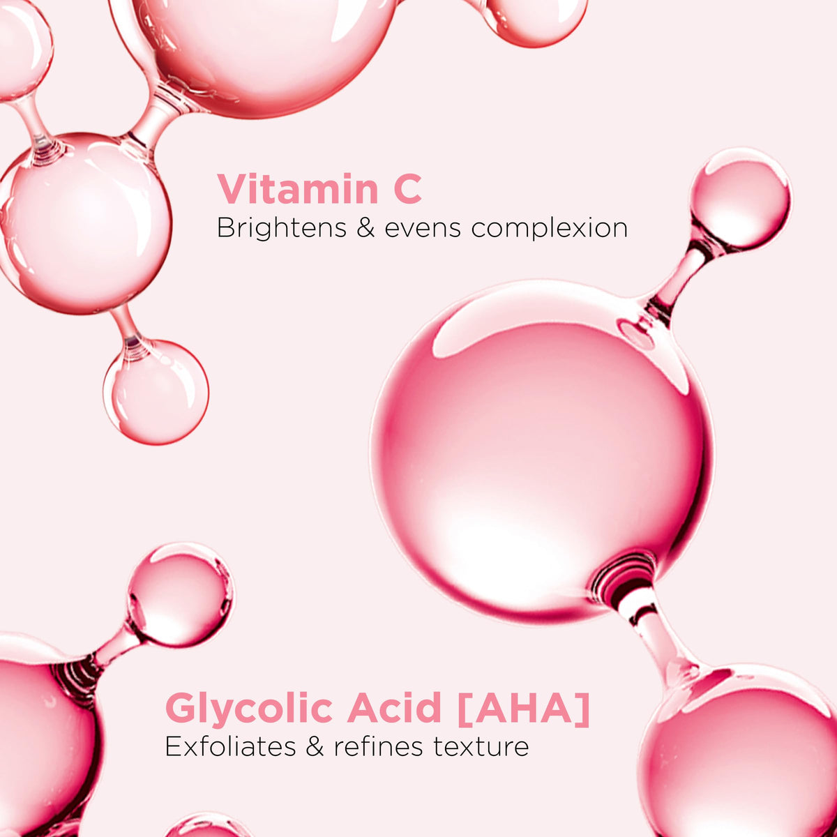 Clarins glycolic acid water layer close-up indicating exfoliation and texture refinement