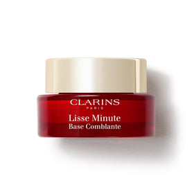 Clarins front packaging showing bottle and brand for visible pore minimization
