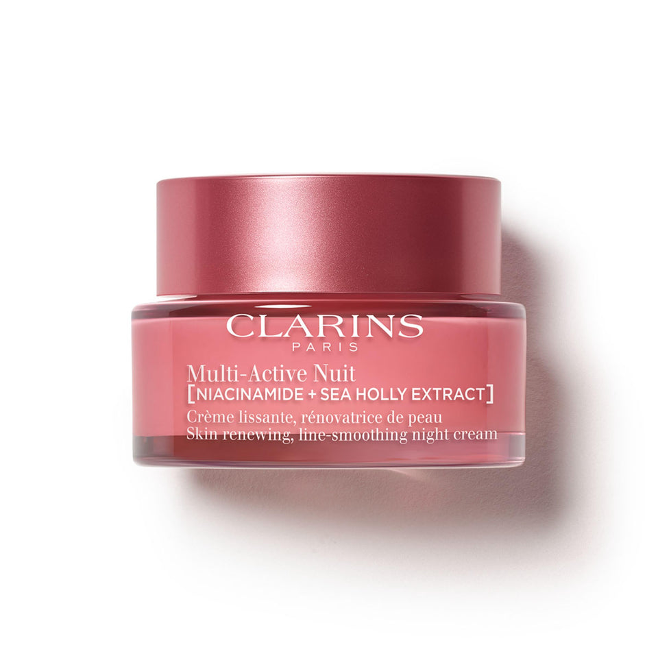 Clarins jar front label showing product name and benefits for easy identification