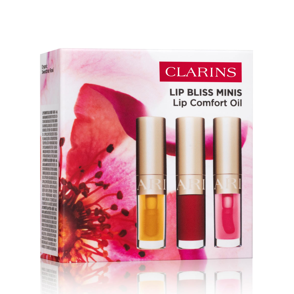 Clarins Cherry 03 close-up showing sheer rosé tint and nourishing gloss benefits