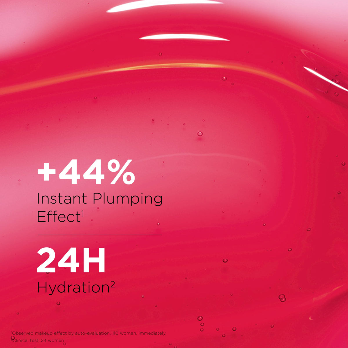 Clarins application on lips from hand showing instant shine and comfort
