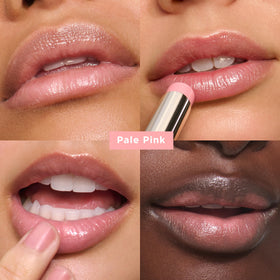 Clarins lip oil balm 01 pale pink swatch showing subtle tint benefit
