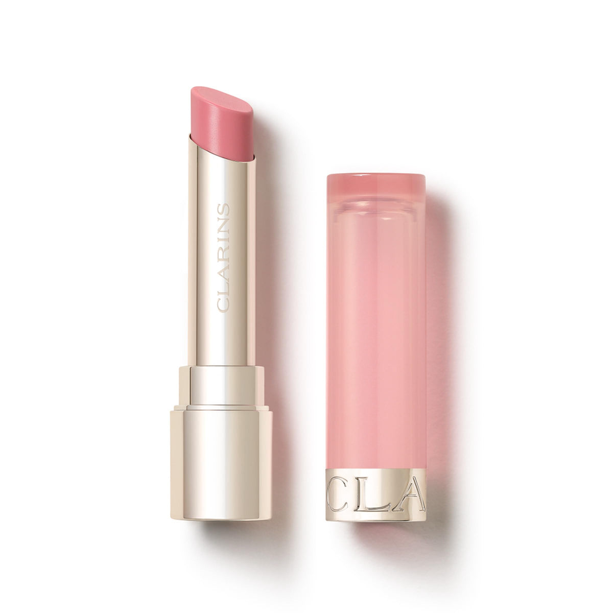 Clarins lip oil balm front packaging showing compact, glossy balm