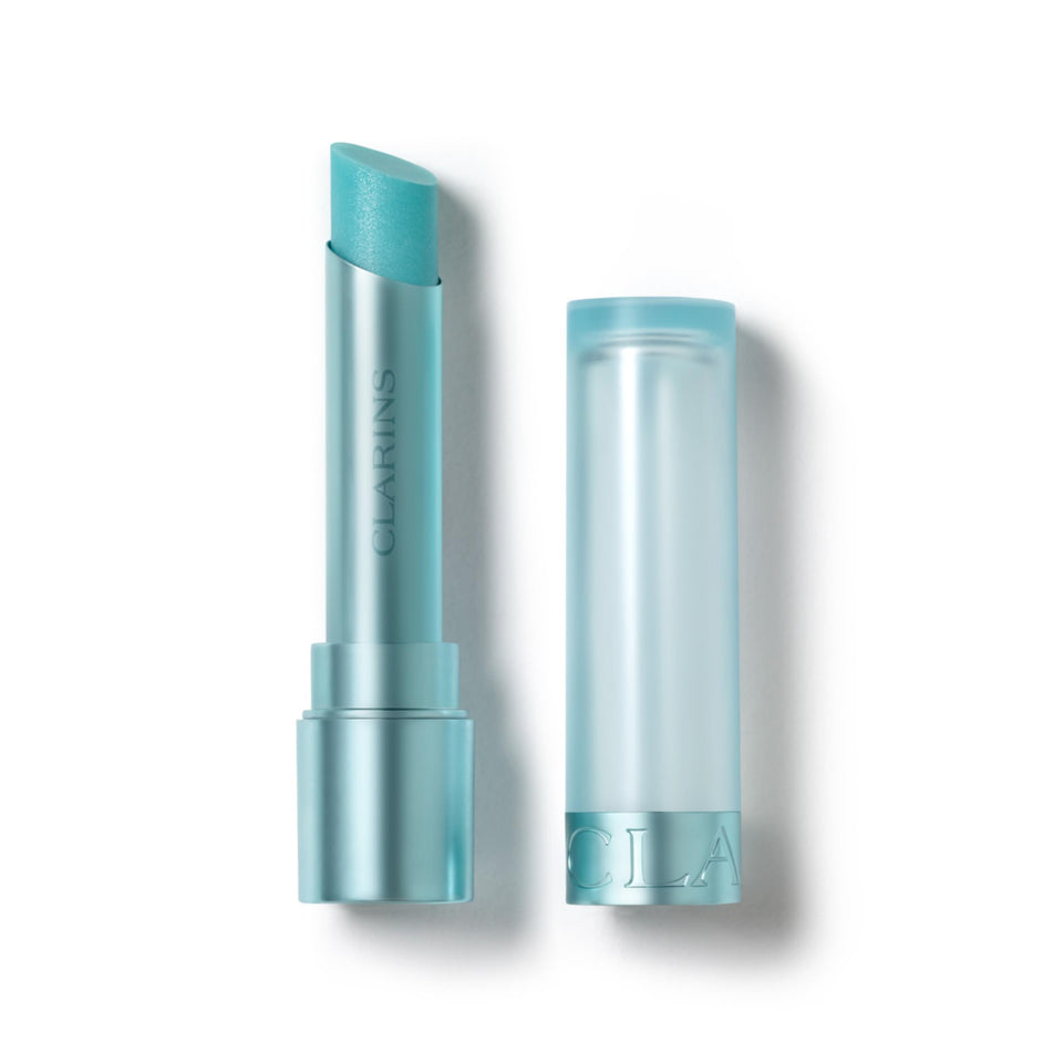 Clarins lip oil balm front packaging shows product and glossy finish benefit