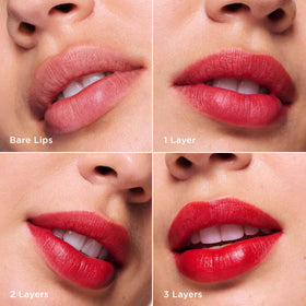 Clarins lip stain worn on model showing rich color payoff and comfortable wear benefit