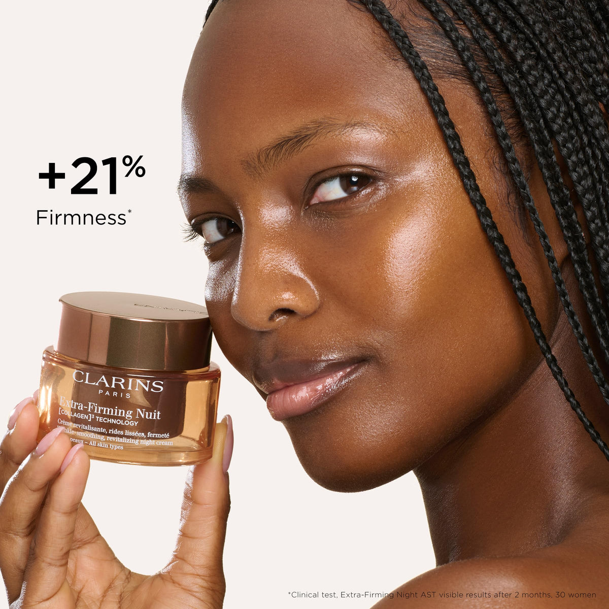 Clarins open jar with spoon showing hygienic dispensing and product purity
