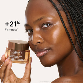 Clarins open jar with spoon showing hygienic dispensing and product purity
