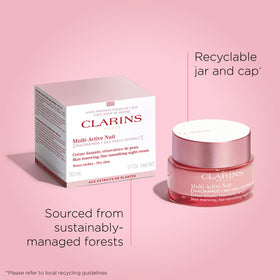 Clarins product label detail focusing on active ingredients and instructions