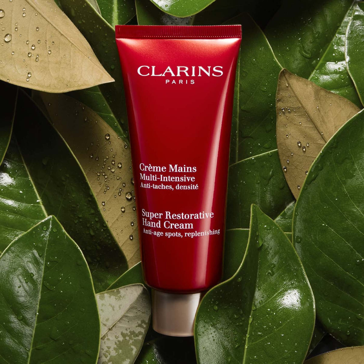 Clarins application on hands demonstrating smooth absorption and softness