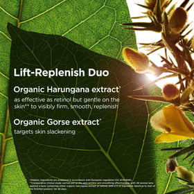 Clarins Organic Harungana ingredient visual highlighting targeted rejuvenation