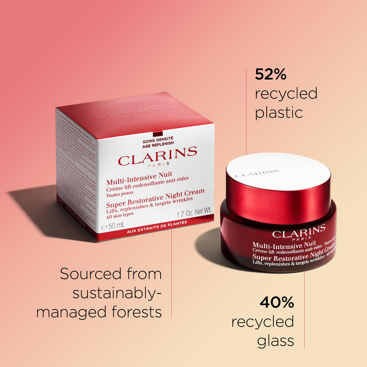 Clarins night cream on bathroom counter suggesting evening skincare ritual