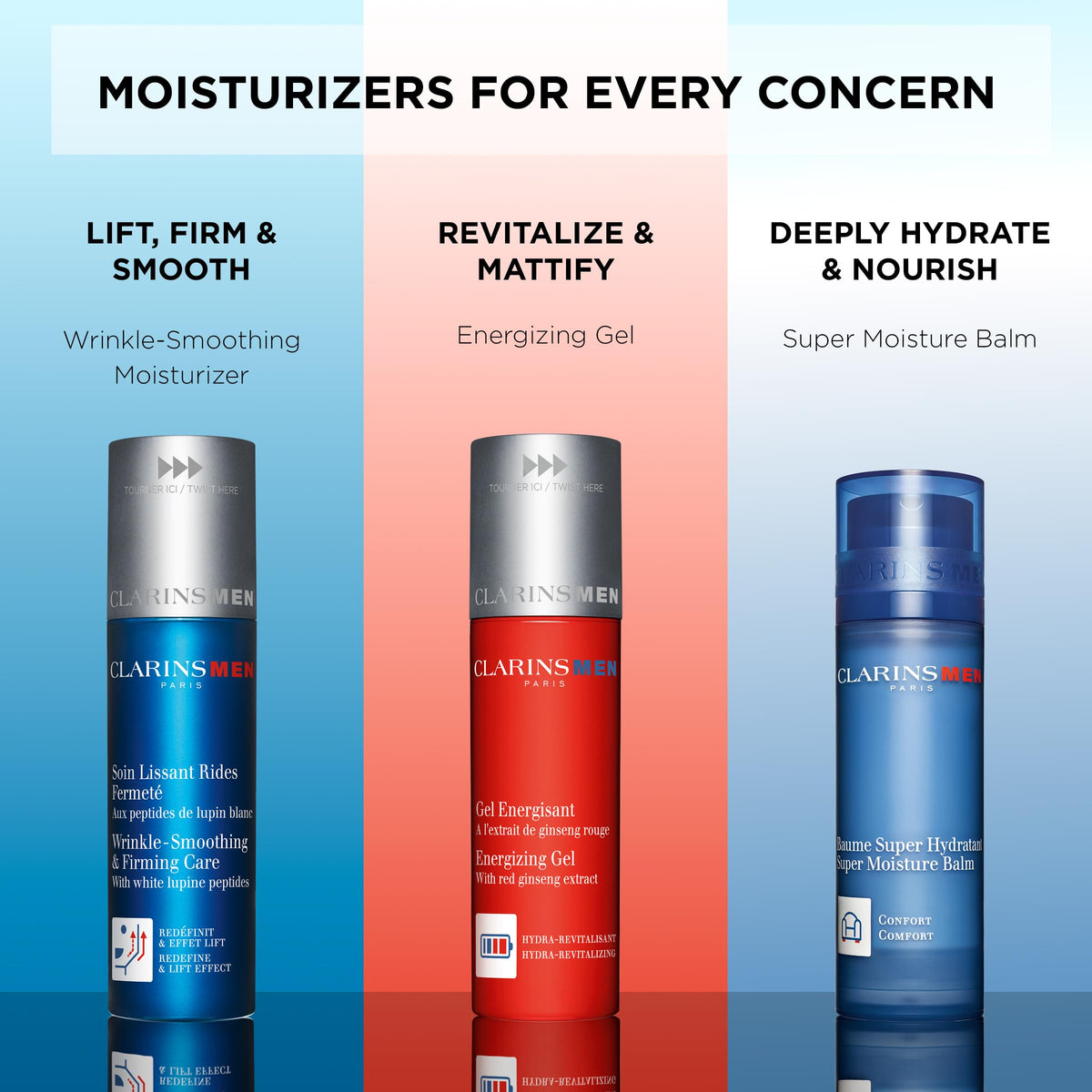 CLARINS jar on bathroom shelf in grooming setup for daily routine fit