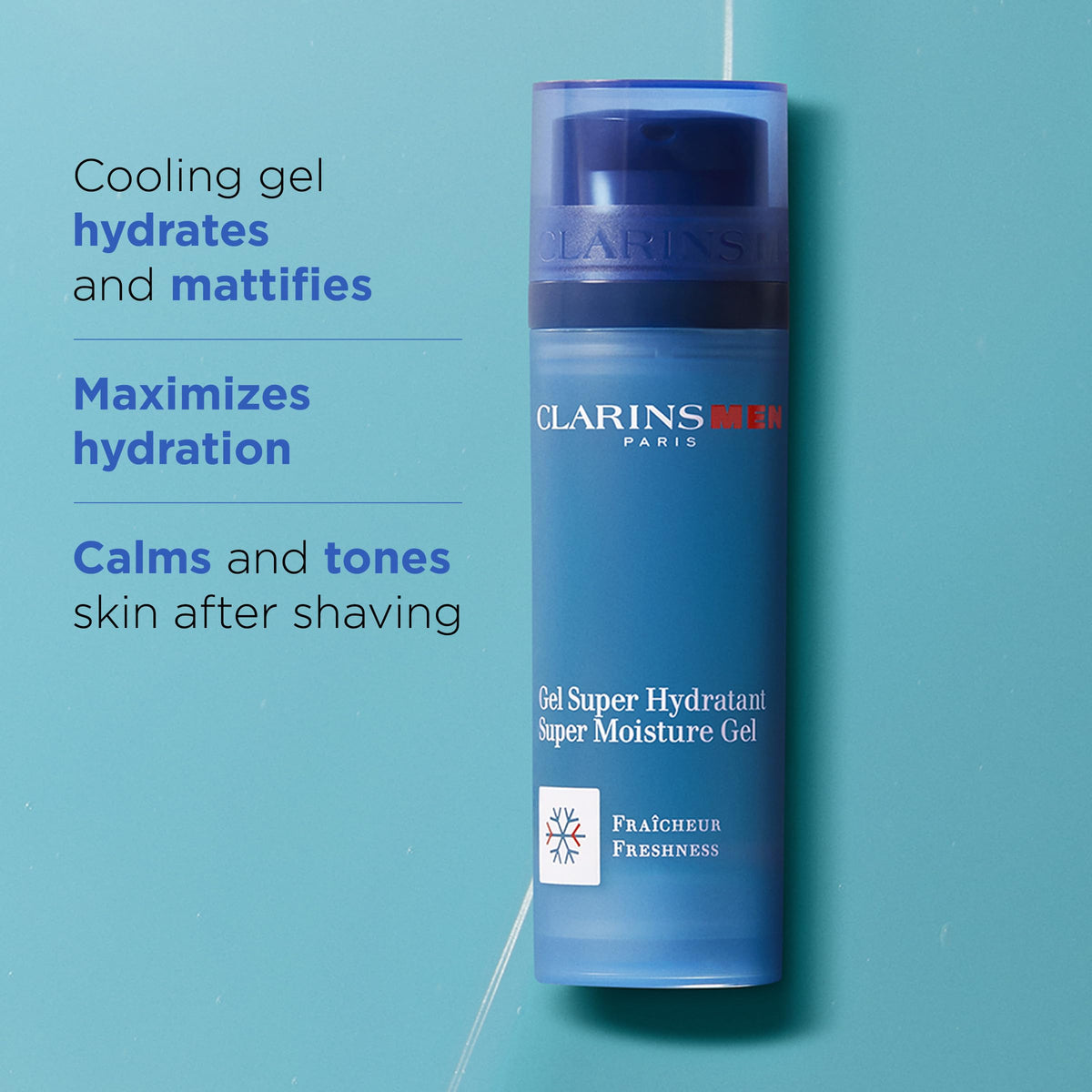 CLARINS gel with open cap displaying smooth lightweight texture
