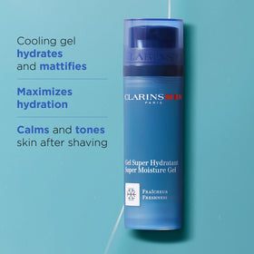 CLARINS gel with open cap displaying smooth lightweight texture