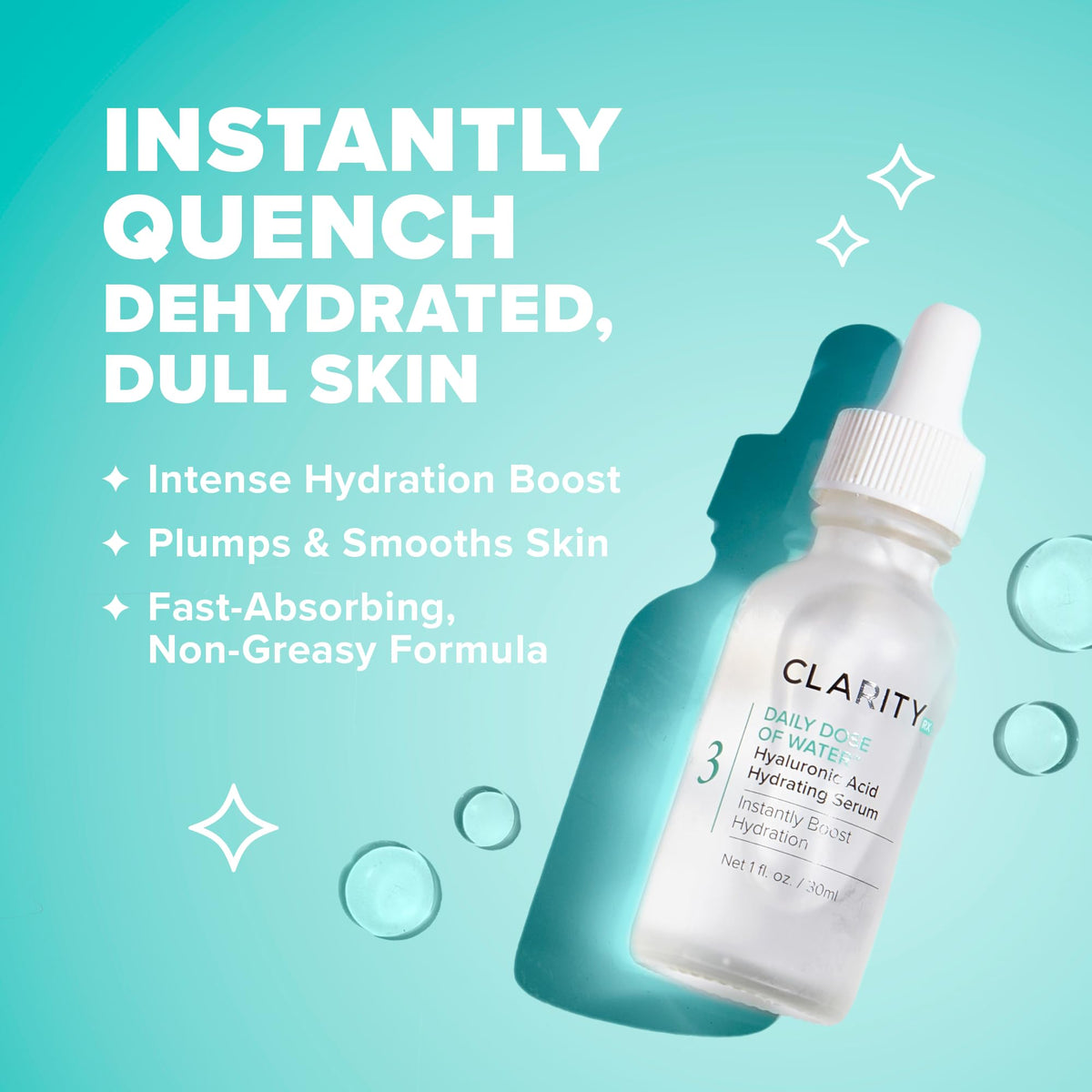 ClarityRx pipette dispensing serum illustrating precise application and no waste