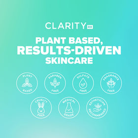 ClarityRx bottle next to a hand showing size and travel-friendly convenience