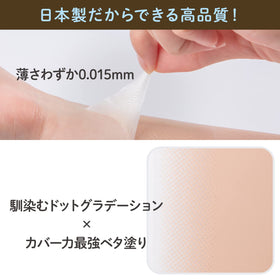 CLASSE sticker held next to hand for size comparison, shows coverage area