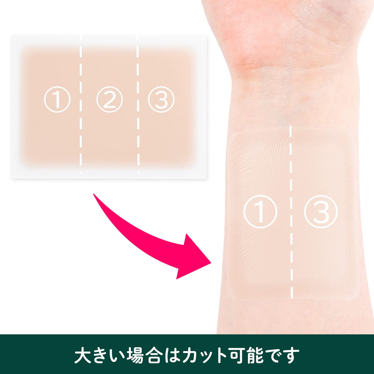 CLASSE size comparison next to a coin showing compact patch dimensions