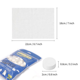 Classycoo compressed tablet closeup highlighting compact size and hygienic wrap