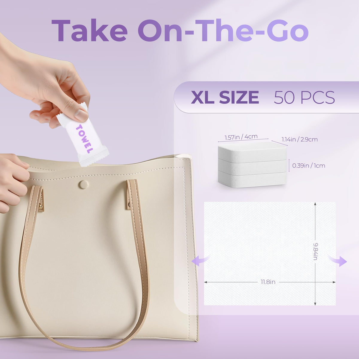 Classycoo expanded towel flat on surface showing XL size and absorbency benefit