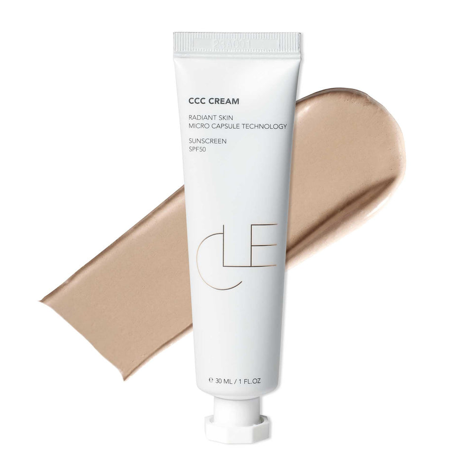 CLE CCC Cream front tube showing shade Warm Light 106 and SPF benefit