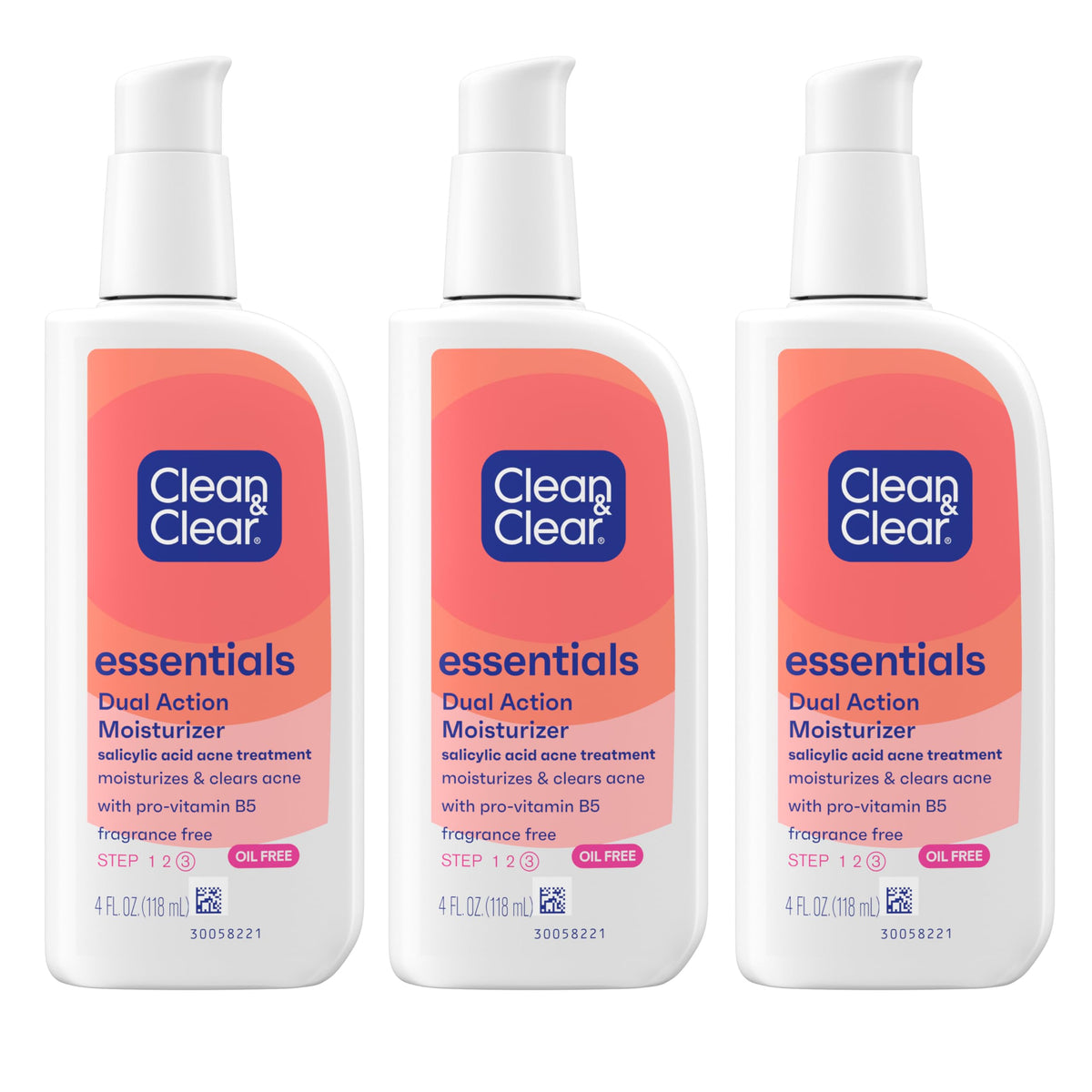 Clean & Clear front packaging showing label and size, clear benefit of lightweight formula