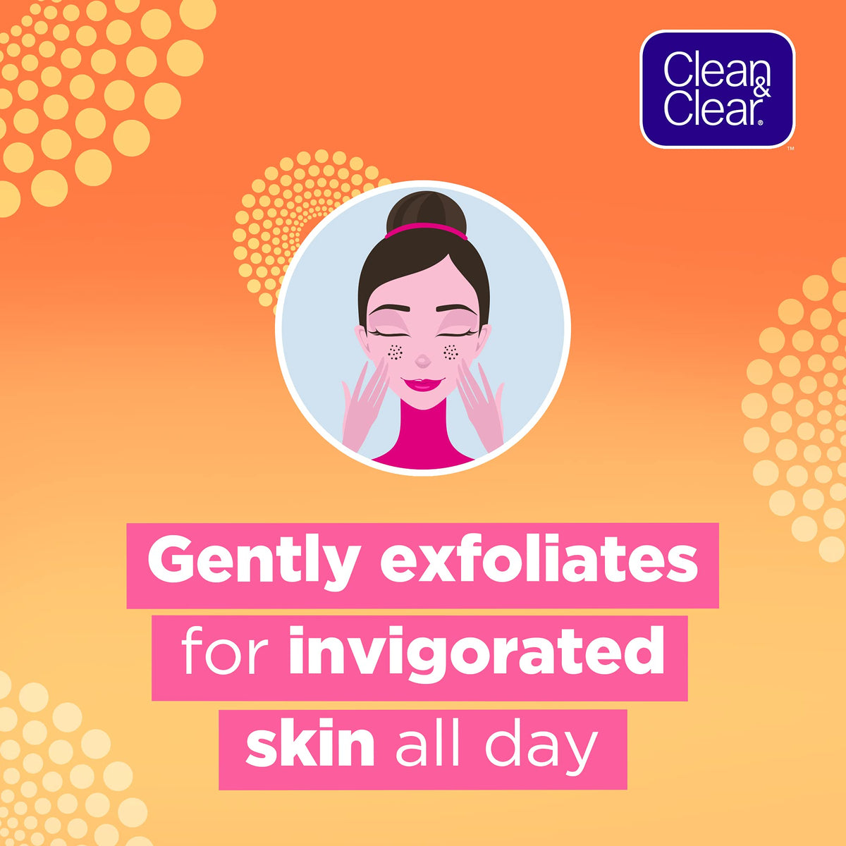 Clean & Clear texture close-up revealing creamy scrub and soft beads for gentle exfoliation