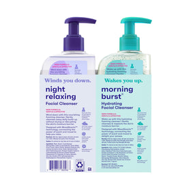 Clean & Clear Night Relaxing cleanser texture close-up showing creamy foam and gentle cleanse