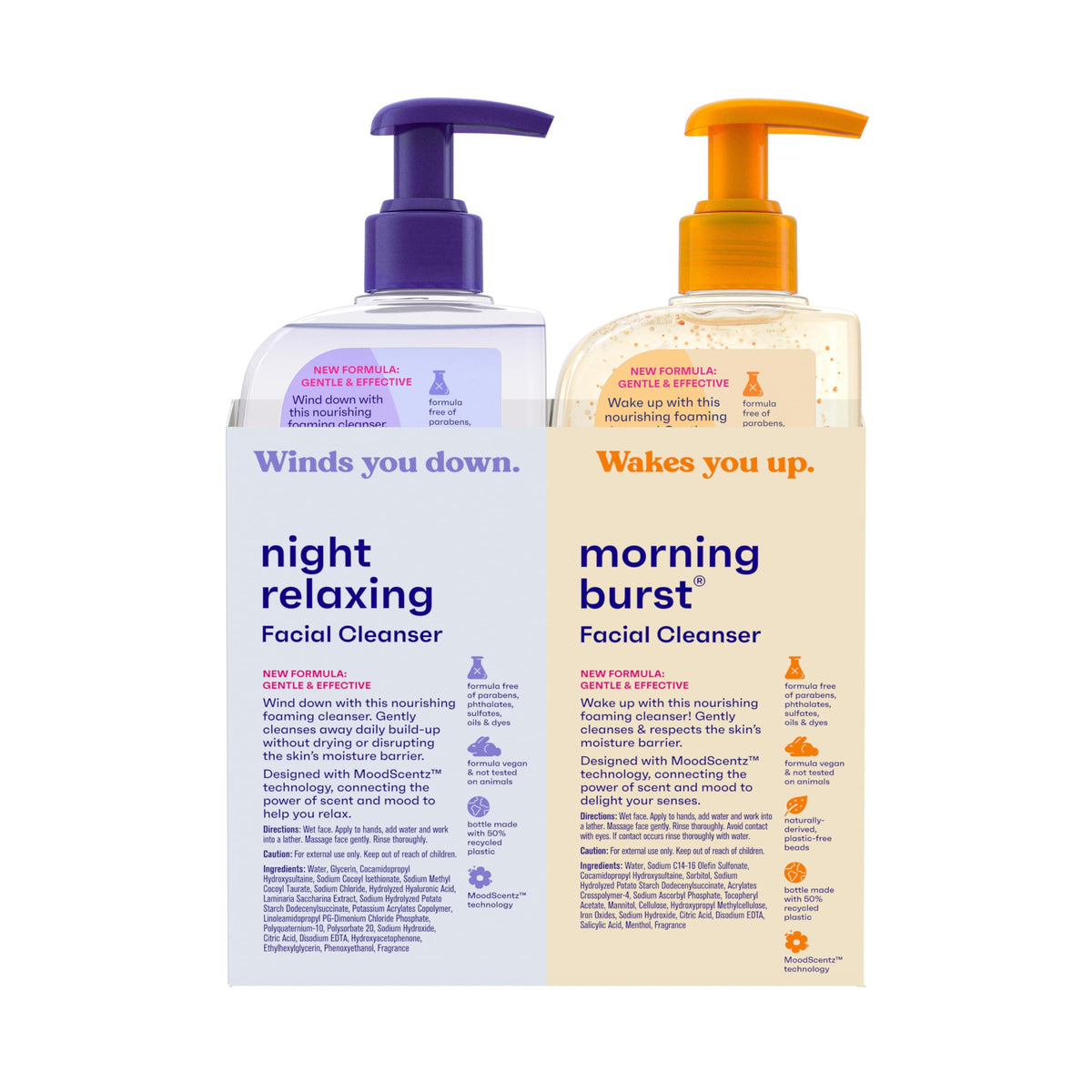 Clean & Clear two 8 fl oz bottles in hand showing travel-ready size benefit