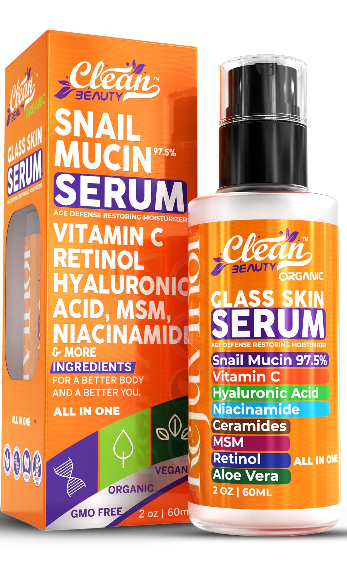 Clean Beauty front packaging showing bottle and label for clear identification and trust