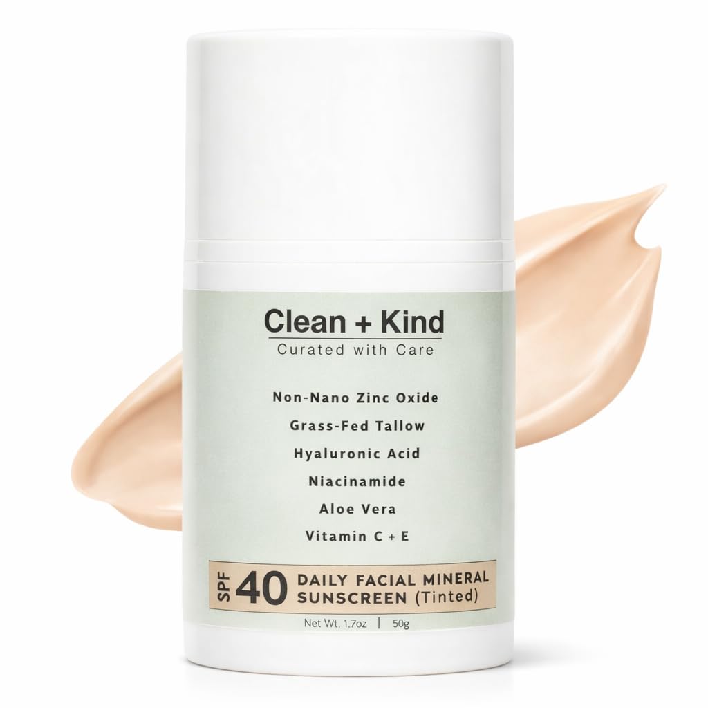 Clean + Kind front packaging showing SPF 40 tint and benefits