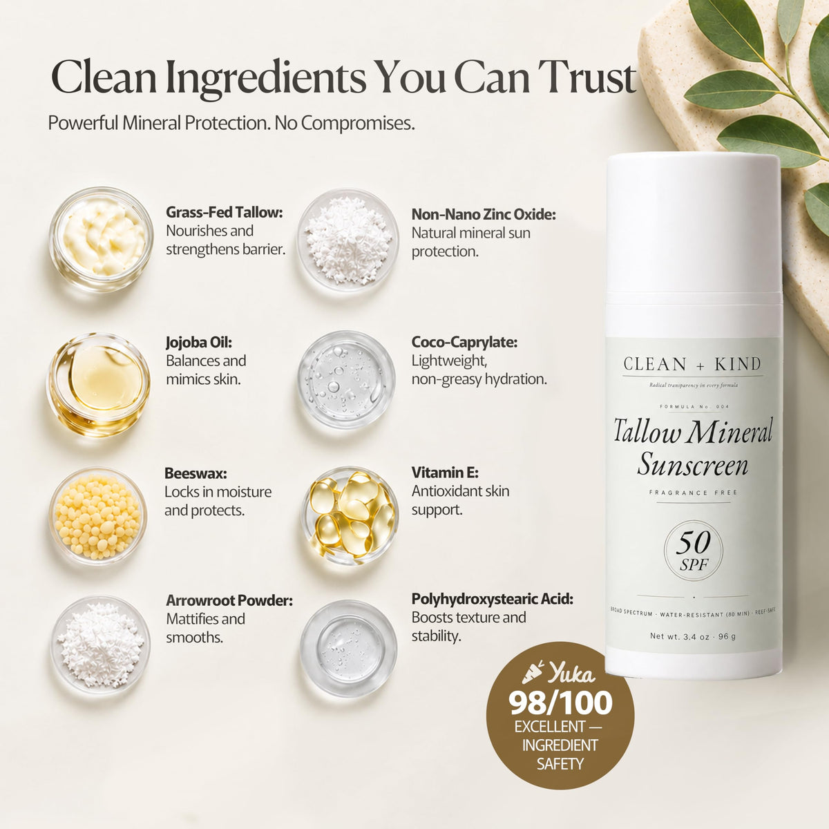 Clean + Kind grass-fed tallow in bowl highlighting skin-identical lipid nourishment