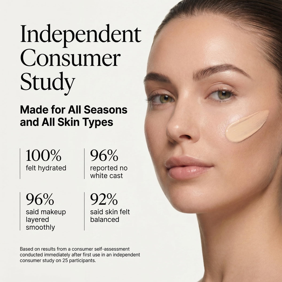 Clean + Kind iron oxide tint swatched on skin for even tone