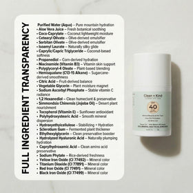 Clean + Kind tube inside a beach bag ready for daily sun protection