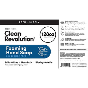 Clean Revolution jug placed in a clean bathroom scene demonstrating homeowner-friendly refill and sustainability