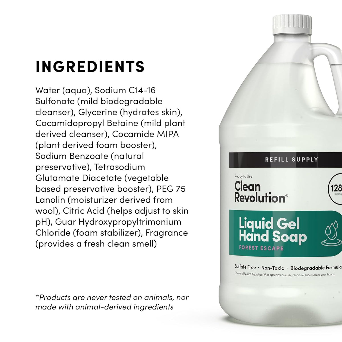 Clean Revolution bottle displayed in bathroom for elevated handcare