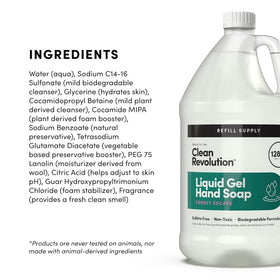 Clean Revolution bottle displayed in bathroom for elevated handcare