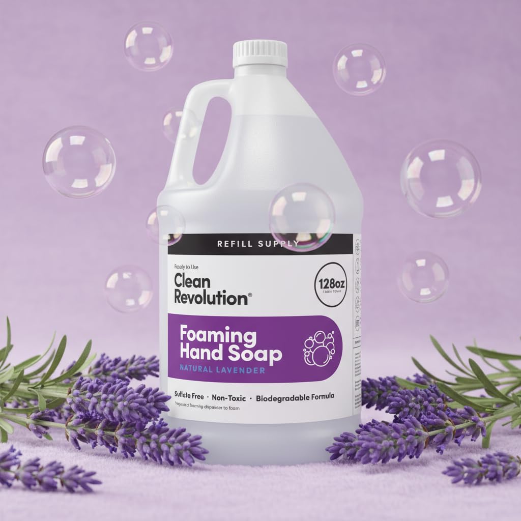 Clean Revolution next to common foaming dispenser showing compatibility benefit