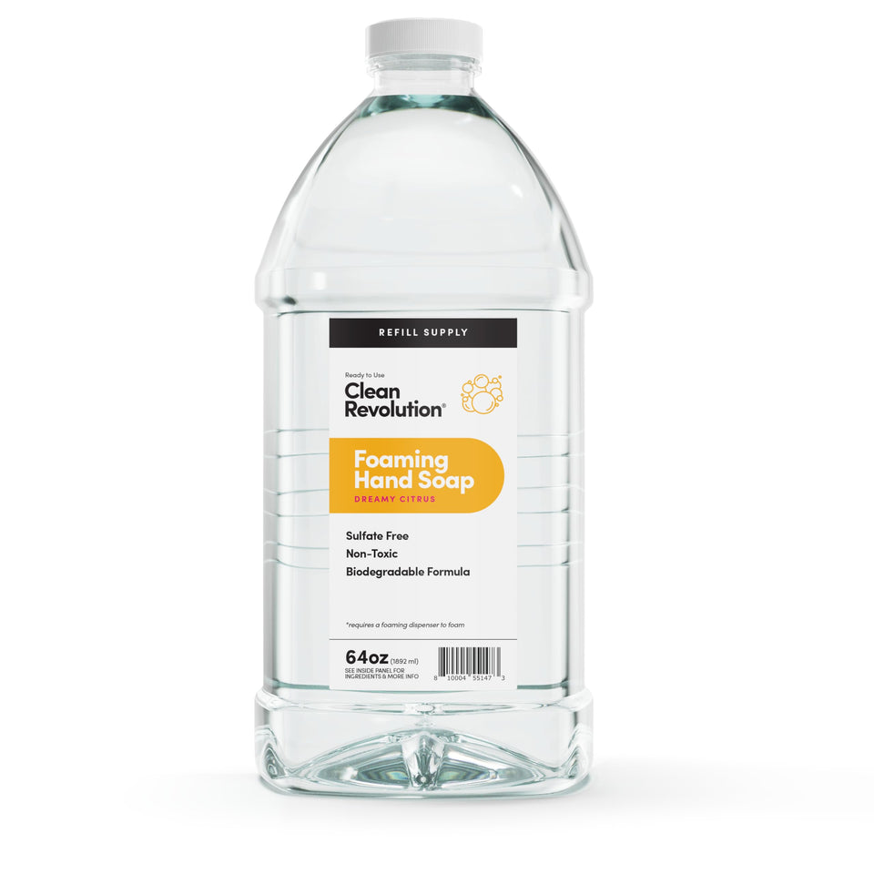 Clean Revolution front label on 128 fl oz jug showing product identity and benefits