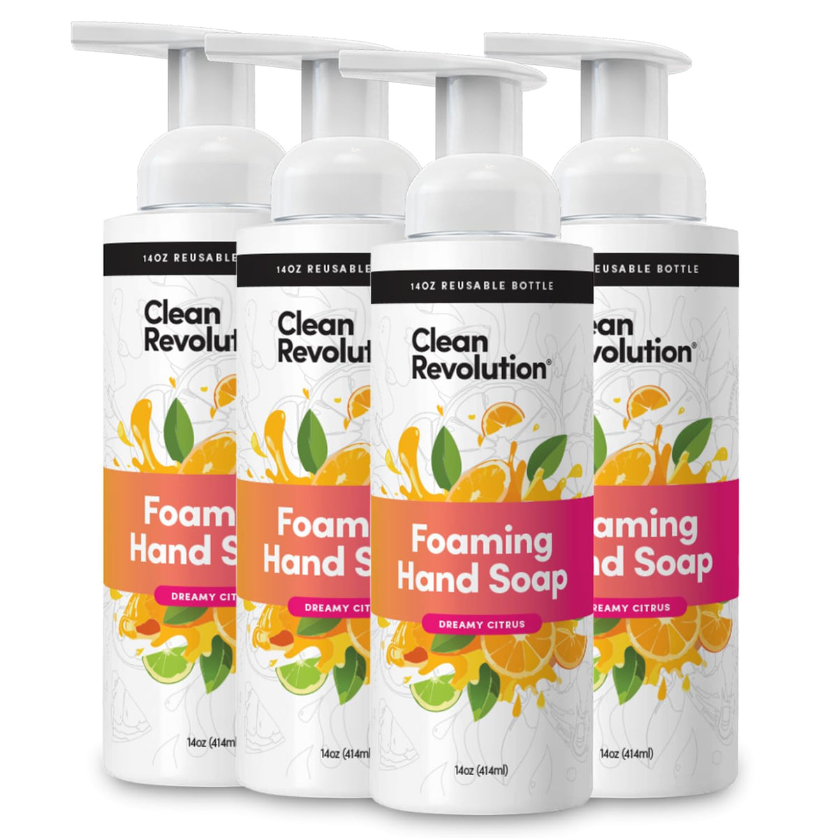 Clean Revolution front packaging showing Dreamy Citrus refill and benefits