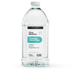 Clean Revolution front label on 128 fl oz refill jug showing product name and scent benefit