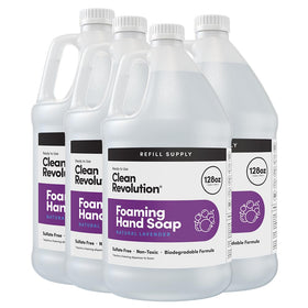 Clean Revolution front packaging showing 128oz jug and label benefits