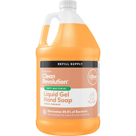 Clean Revolution front packaging showing gallon jug and recyclable label reducing waste