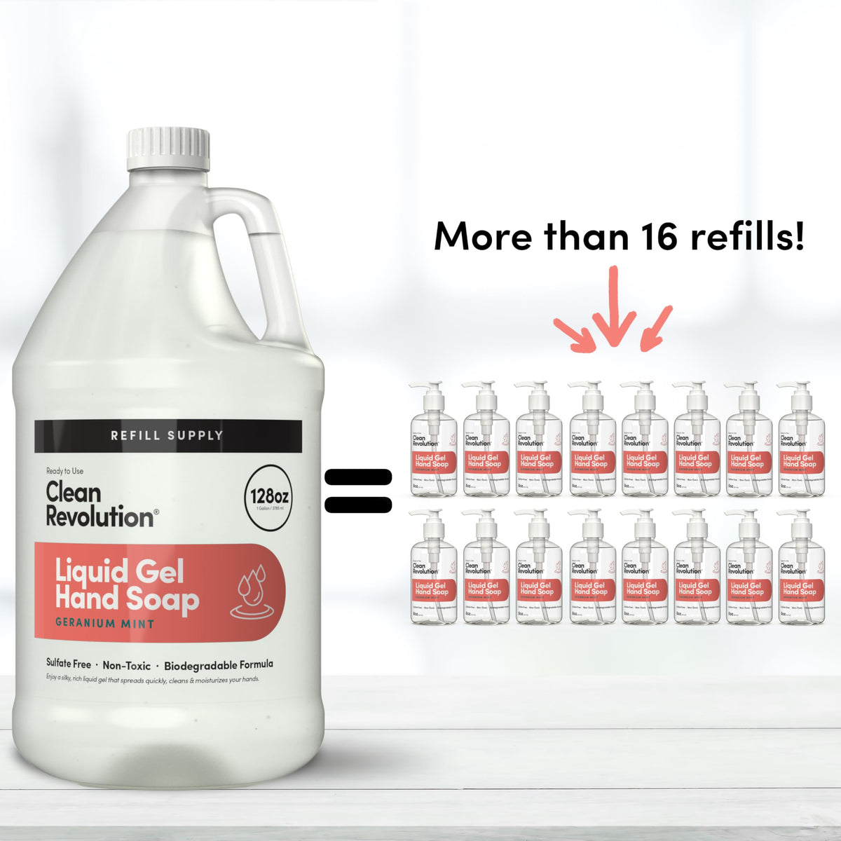 Clean Revolution gel texture close-up demonstrating silky lather and moisturizing feel