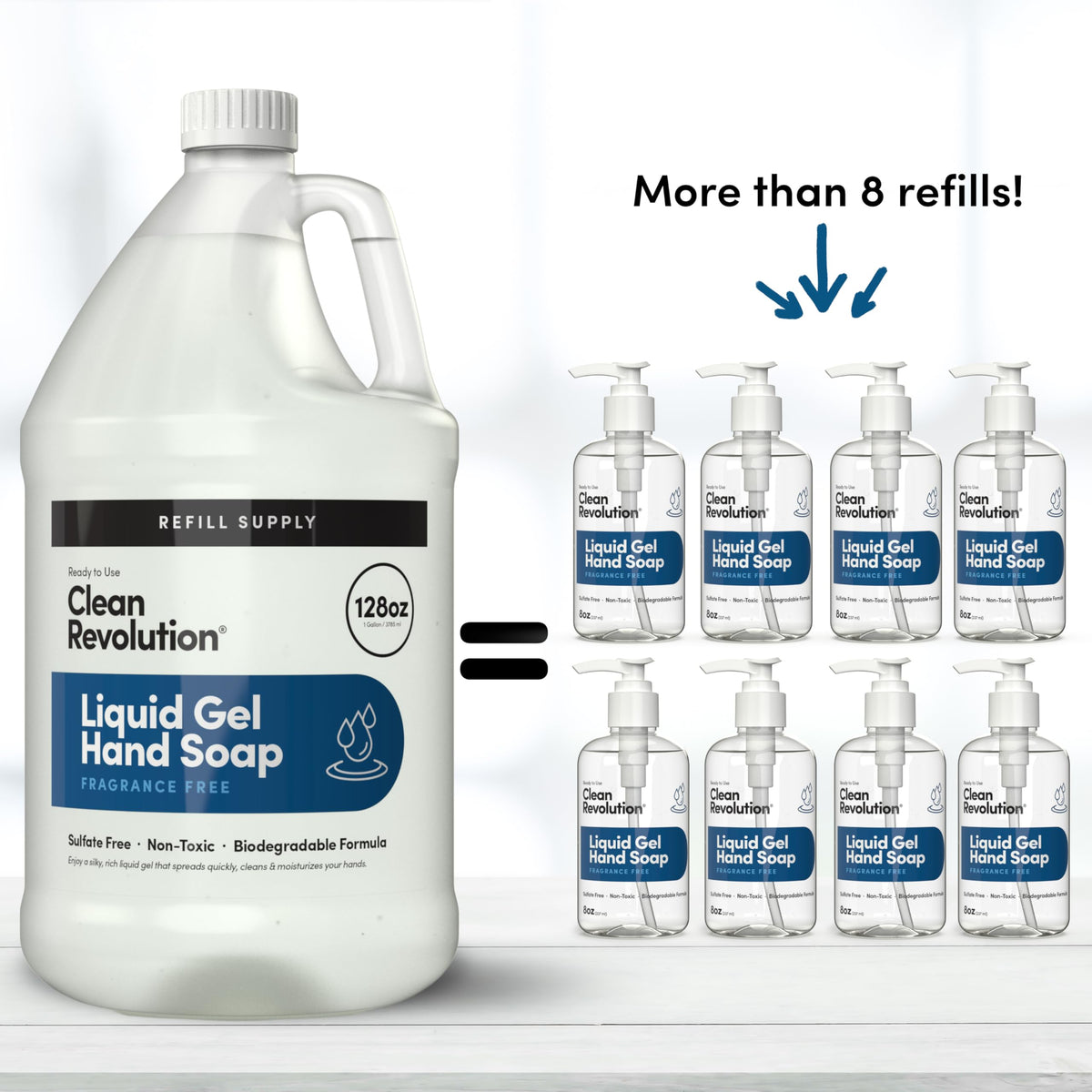 Clean Revolution gel pouring close-up showing silky texture for easy spreading